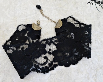Collana Gotiche Donna: Collare In Pizzo Nero Steampunk, Accessorio Vampiro Per Cosplay, Festa E Costumi Vintage - 4