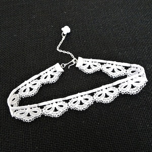 White Lace Choker Necklace - White Lace Necklace - White Choker - Brides&#39; Choker - Wedding Jewelry