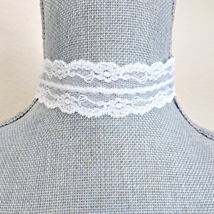 White Lace Choker Necklace - Vintage White Lace Necklace - Bride&#39;s Choker - Wedding Jewelry - White Choker