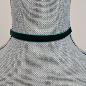 Green Velvet Choker Necklace, Hipster, Green Costume Choker, Green Necklace