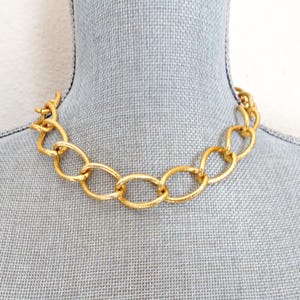Collar de cadena de eslabones dorados, collar de cadena voluminosa, collar de cadena de 45 cm