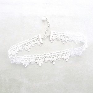 White Lace Choker Necklace, Wedding Necklace, Bride&#39;s Choker, Hipster, Victorian, Gift for Teen
