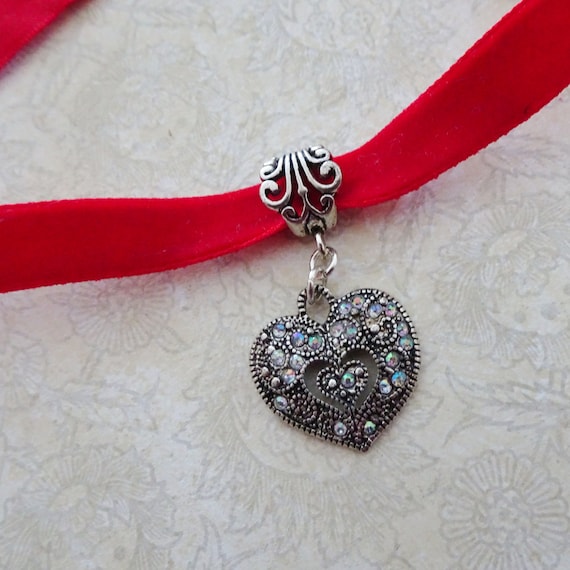 アクセサリー the virgins bijou heart logo choker Amazon.com: Erimberate Bohemian Crystal Heart Choker