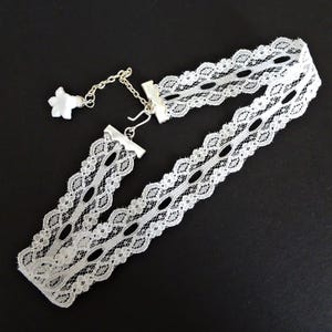 White Lace Choker Necklace - Cotton Crochet White Choker - Brides&#39; Choker - Wedding Jewelry