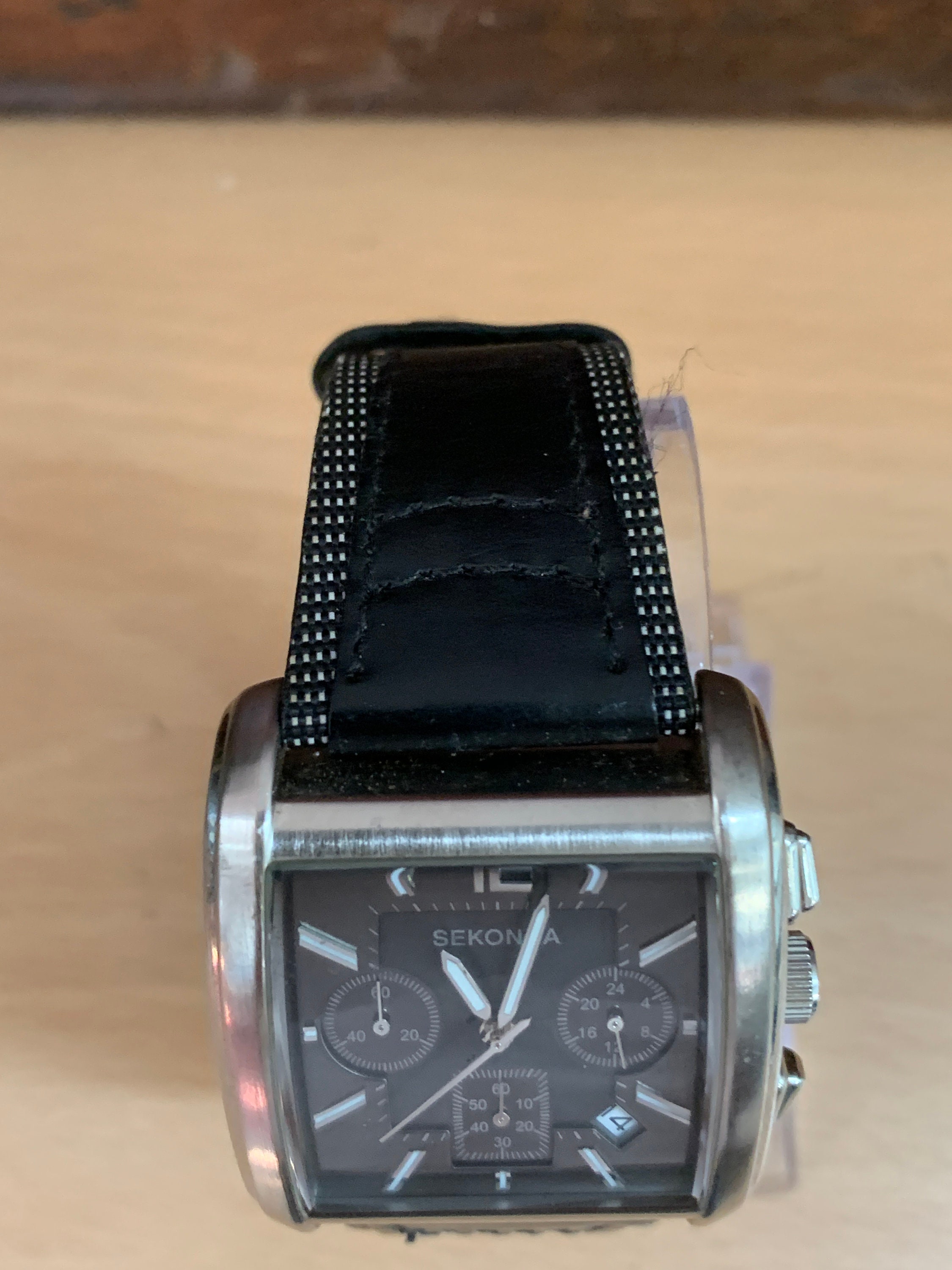 Men's Sekonda Square Chronograph Watch Leather Strap | Etsy