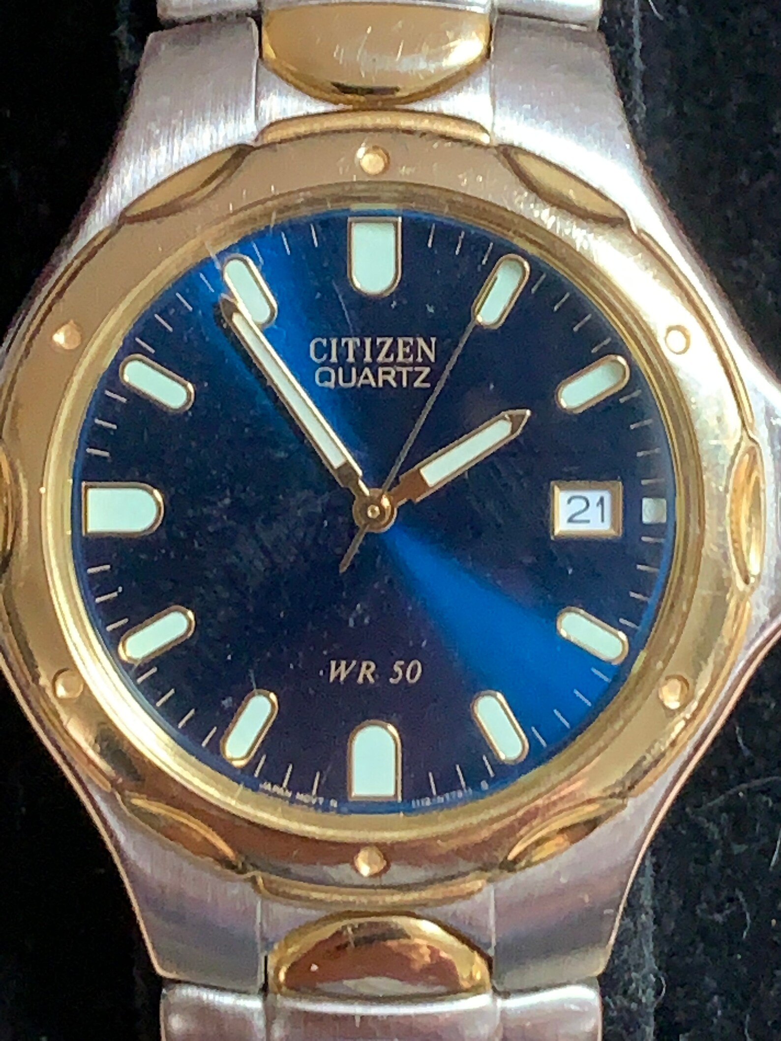 Gents Citizen WR50 Quartz Two Tone Wrist Watch Silver & Gold Etsy