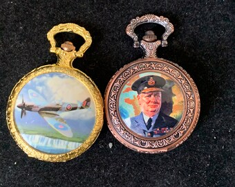 2 RAF themed collectors Quartz Full Hunter Pocket Watches