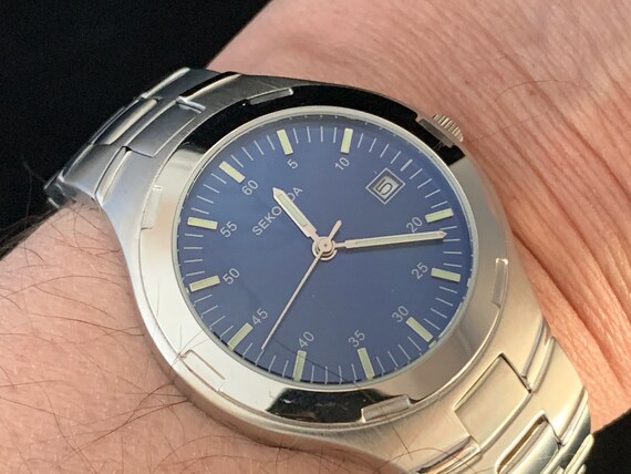 Heren Horloge Sekonda Quartz Datum Blue Dial Polshorloge 03720 | Etsy België
