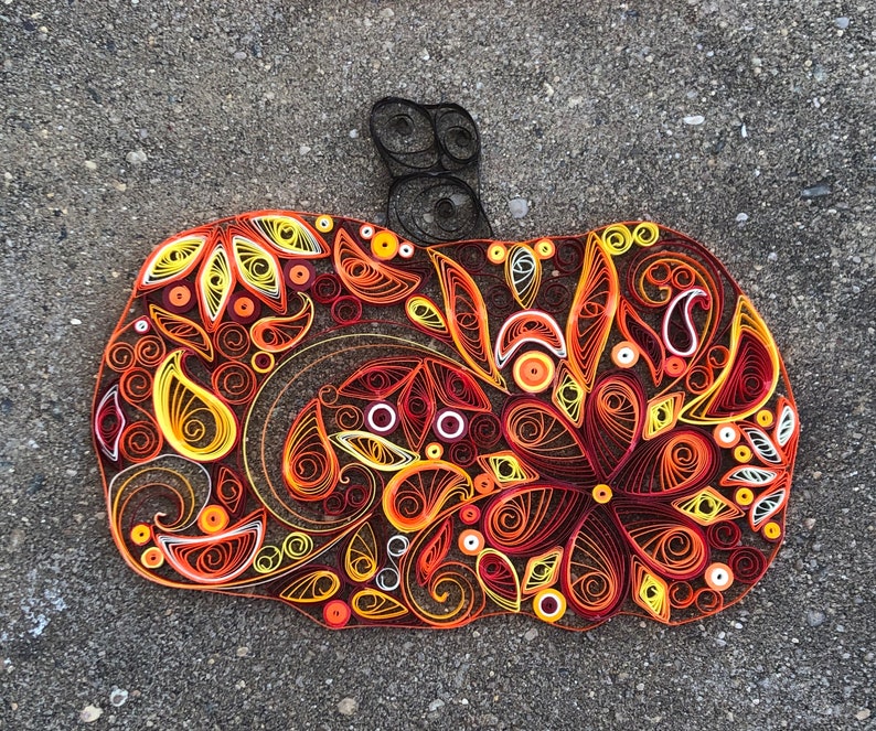 Halloween Decor Paper Quilling Pumpkin Etsy