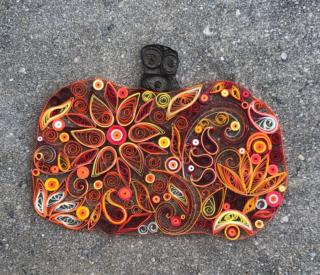 Halloween Decor Paper Quilling Pumpkin Etsy