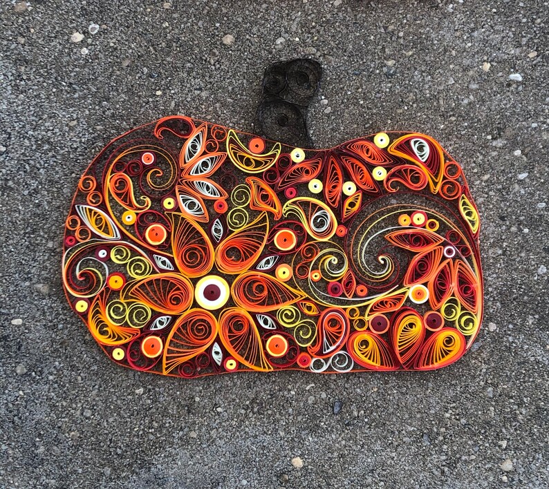 Halloween Decor Paper Quilling Pumpkin Etsy