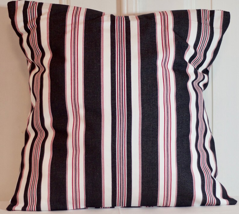 Black Striped Dutch Pillow Cover Red Black White Throw Cushion Etsy