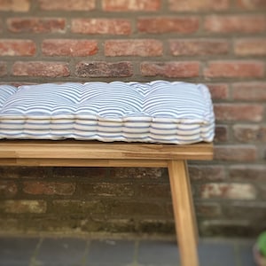 Tufted cotton bench cushion // Custom stripe window seat // French Quilted Pad  // Box cushion // Daybed cushion // Floor pillow