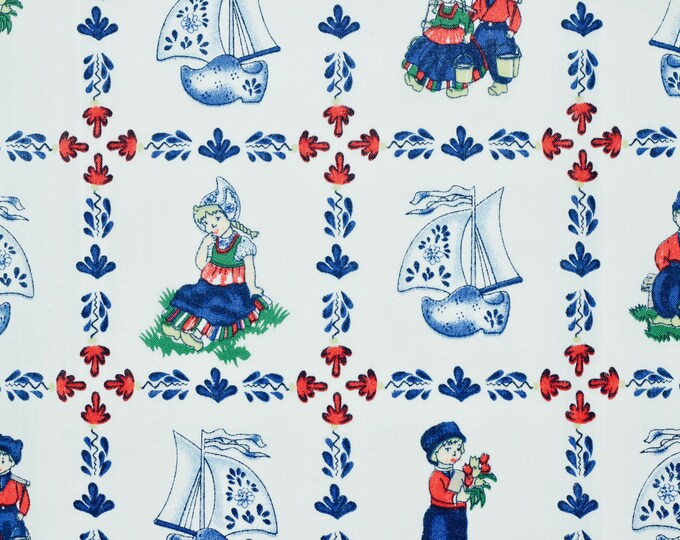 Delft Blue Cotton Fabric // Dutch Tile Fabric // Holland Fabric ...