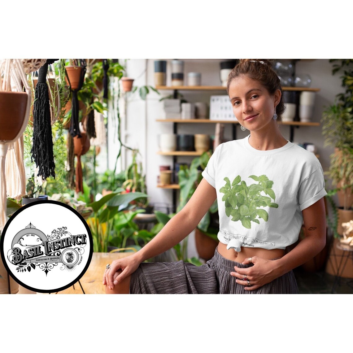 Basil Shirt Herb Shirt Basil TShirt cool Vegan Shirt Etsy