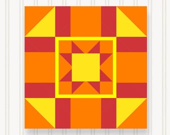 Barn Quilt Wall Art, 8 Sizes, Outdoor & Indoor Square Block, Home Decor Accent, BQ017-03