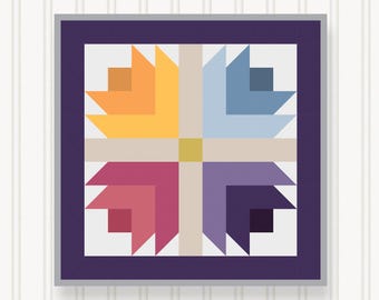 Barn Quilt Wall Art, 8 Sizes, Outdoor & Indoor Square Block, Home Decor Accent, BQ075-02