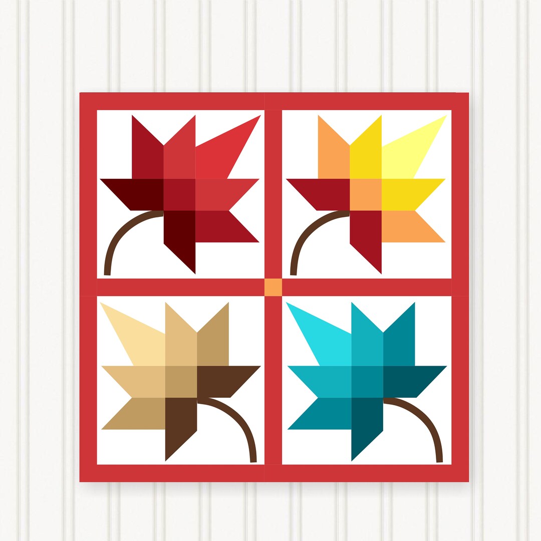 BARN QUILT Block, Beautiful Outdoor or Indoor Square, 7 Sizes, Wall Art