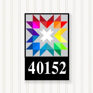 Barn Quilt Address Number / Sign - Premium Quality (No Wood) - Choose any of our patterns - Beautiful and Maintenance-Free