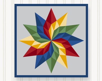 Barn Quilt Wall Art, 8 Sizes, Outdoor & Indoor Square Block, Home Decor Accent, BQ072-01