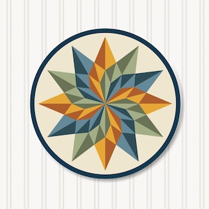 Round Barn Quilt, 6 Sizes, Beautiful Outdoor Wall Art Decor, BQR072-20