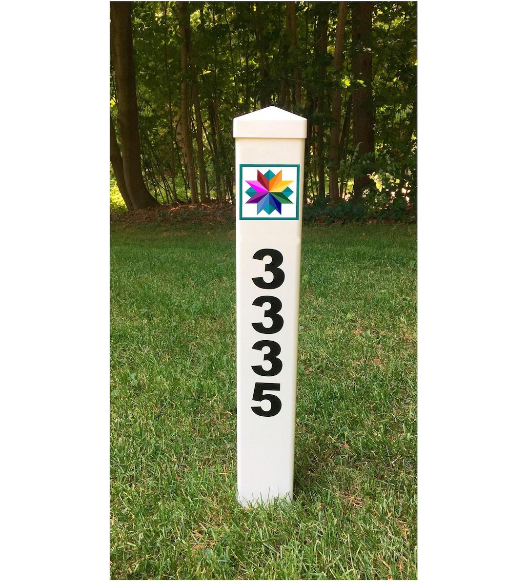 Barn Quilt Address Number / Sign Post - 3 Sides, 4