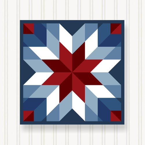 Barn Quilt Wall Art, 8 Sizes, Outdoor & Indoor Square Block, Home Decor Accent, BQ110