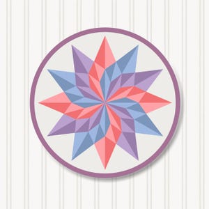 Round Barn Quilt, 6 Sizes, Beautiful Outdoor Wall Art Decor, BQR072-09