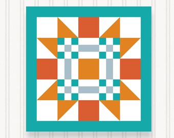 Barn Quilt Wall Art, 8 Sizes, Outdoor & Indoor Square Block, Home Decor Accent, BQ048-02