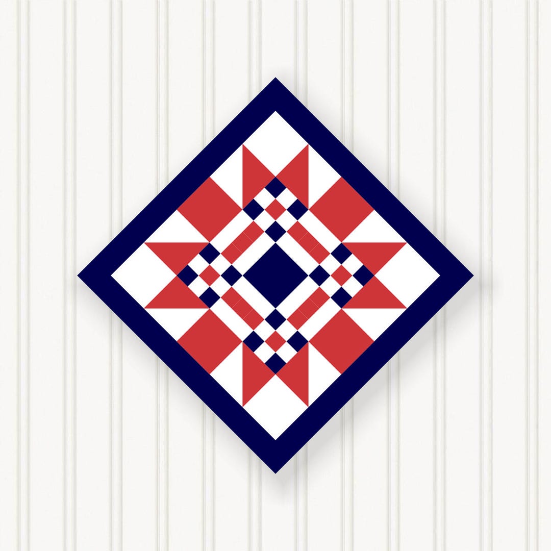 BARN QUILT Block, Beautiful Outdoor or Indoor Square, 7 Sizes, Wall Art