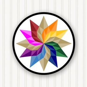 Round Barn Quilt, 6 Sizes, Beautiful Outdoor Wall Art Decor, BQR072-04