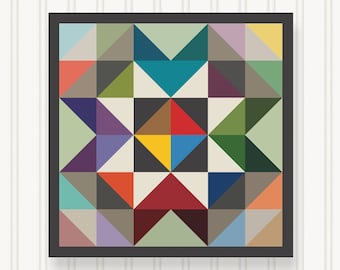 Barn Quilt Wall Art, 8 Sizes, Outdoor & Indoor Square Block, Home Decor Accent, BQ088
