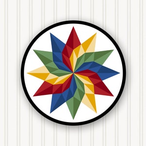 Round Barn Quilt, 6 Sizes, Beautiful Outdoor Wall Art Decor, BQR072-05