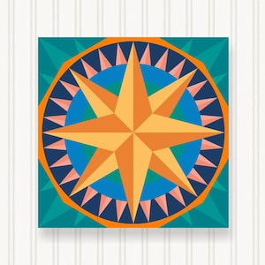 Barn Quilt Wall Art, 8 Sizes, Outdoor & Indoor Square Block, Home Decor Accent, BQ028