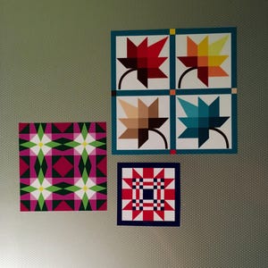 Barn Quilt Magnets: Colorful Patterns for Fridge or Car, 5 Sizes