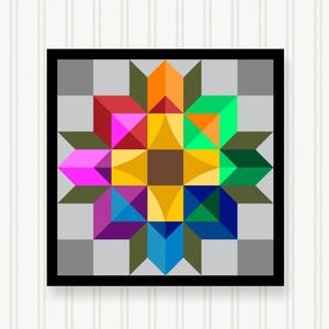 Barn Quilt Wall Art, 8 Sizes, Outdoor & Indoor Square Block, Home Decor Accent, BQ102