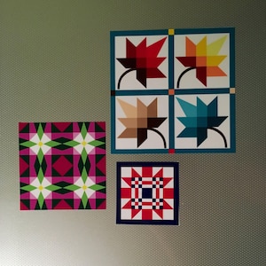 MAGNETS Barn Quilt -  Refrigerator or Car - Choose ONE of our patterns or a GrabBag of 6 Magnets (Our Choice of Patterns) - 4 Sizes