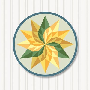 Round Barn Quilt, 6 Sizes, Beautiful Outdoor Wall Art Decor, BQR072-08