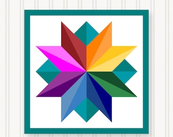 Barn Quilt Wall Art, 8 Sizes, Outdoor & Indoor Square Block, Home Decor Accent, BQ034-05