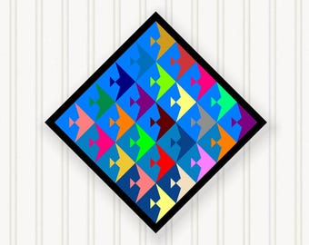 Barn Quilt Wall Art, 8 Sizes, Outdoor & Indoor Square Block, Home Decor Accent, BQ046