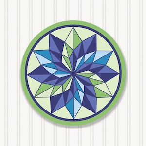Round Barn Quilt, 6 Sizes, Beautiful Outdoor Wall Art Decor, BQR058