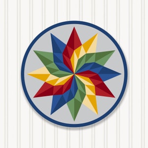 Round Barn Quilt, 6 Sizes, Beautiful Outdoor Wall Art Decor, BQR072-01