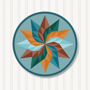Round Barn Quilt, 6 Sizes, Beautiful Outdoor Wall Art Decor, BQR072-15