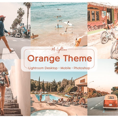 Orange Theme Lightroom Desktop and Mobile Presets Photoshop - Etsy