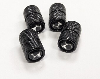 DS DELUXE Black Tire Valve Dust Caps Stem Covers Universal Fit 4pcs
