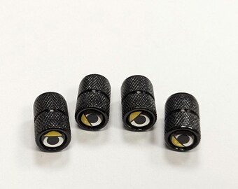 SMART DELUXE Black Tire Valve Dust Caps Stem Covers Universal Fit 4pcs
