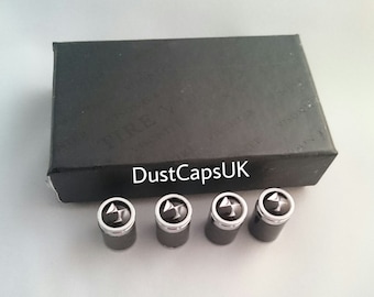 DS Carbon Fibre Black Chrome Wheel Tyre Valve Dust Caps Covers Set x4 Metal Citroen C1 C2 C3 C4 C5 Picasso Xsara C Zero DS3 DS4 DS5