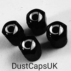 SMART Black Wheel Tyre Valve Dust Caps Covers Set x4 Chrome Metal Car Fortwo Forfour Roadster Brabus Pulse Prime City Xclusive Passion Sport