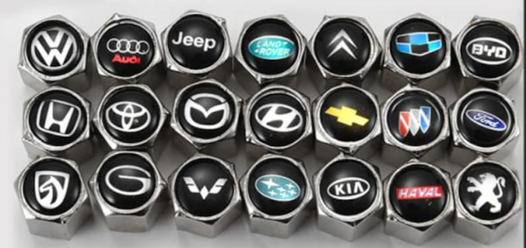 Dope Emblems Chrome Car Logo Accessory Tyre Wheel Valve Dust Caps Dome Emblem Brand ...