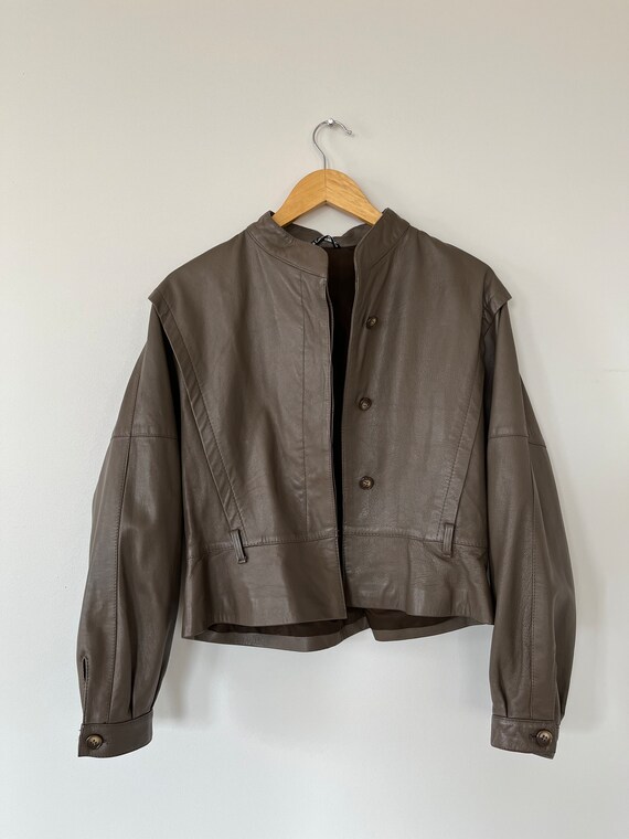 Vintage 100% leather brown/taupe jacket by El Cor… - image 2